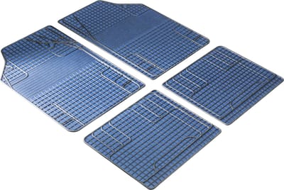 Rubberen Matten Nieuwe Stijl Universele Auto, Vloermatten, Vuilvangmat, 4-delig, op maat gesneden, blauw zwart