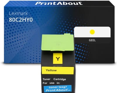 PrintAbout huismerk Toner 80C2HY0 (802HY) Geel Hoge capaciteit Geschikt voor Lexmark