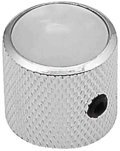 Boston KN-236 domeknop met parelmoer inleg en chroomafwerking, 18x18 mm