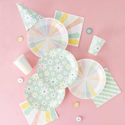 Papieren bordjes pastel - themafeest - kinderfeest - 8 bordjes - 22 centimeter - my little day