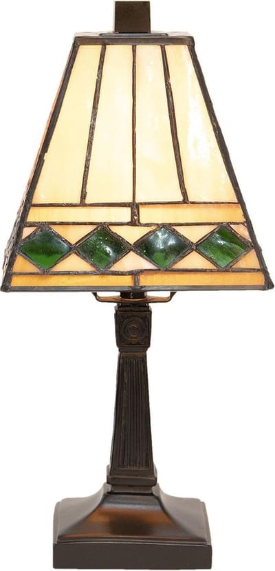 Lumilamp Tiffany Tafellamp Ø 20x30 cm Beige Groen Glas