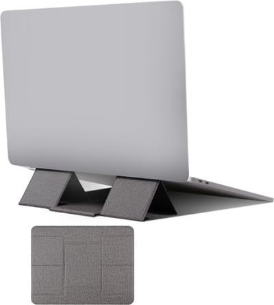 Peachy Lichtgewicht Opvouwbare Magnetische Laptop Standaard Inklapbare Design Houder - Donkergrijs