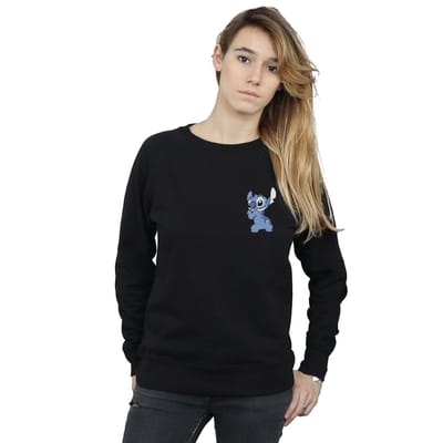 Disney Dames/Dames Lilo And Stitch Rugzijde Borstprint Sweatshirt (Zwart)