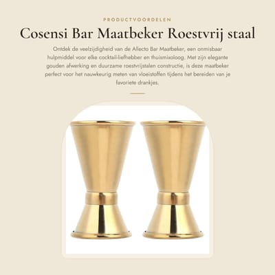Dailygoods- Maatbeker Roestvrij Staal 1 Liter - Bar Maatbeker - Cocktail Jigger - Vaatwasmachinebestendig - Antislip - Hoogwaardige Afwerking - Cocktailjigger