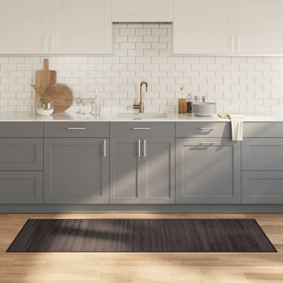 vidaXL - Vloerkleed - rechthoekig - 70x200 - cm - bamboe - donkerbruin