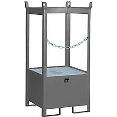 Stapelpallet voor vaten Bauer FSP-1, open aan zijkant, voor 1 x 200 l vat, grijs