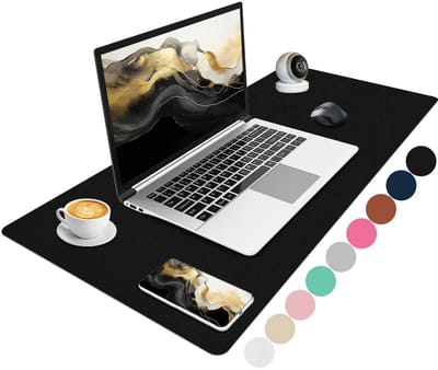 Dailygoods - Niviy Bureauonderlegger, groot, PU-lederen zwart bureauonderlegger, pc-gamingaccessoires, moussemat, toetsenbord-bureaumat voor computergamer (80 cm x 40 cm)