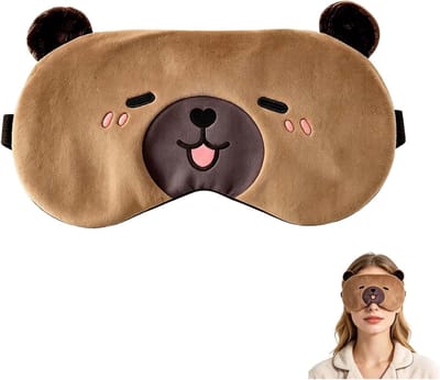 Grappig Slaapmasker voor Diepe Slaap, Zacht Pluche Oogmasker voor Dames, Heren en Kinderen, Ideaal voor Reizen en Duttjes