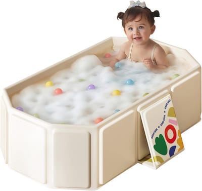 Opvouwbaar Babybadje XXL - Multifunctioneel, Ruimtebesparend en Draagbaar voor Kinderen van 0 tot 8 Jaar
