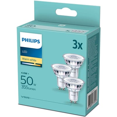 Philips LED 77791300 LED-lamp Energielabel F (A - G) GU10 4.6 W = 50 W Warmwit (Ø x h) 5 cm x 5.4 cm 3 stuk(s)