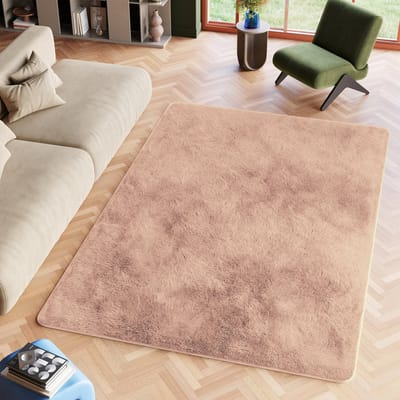 Tapiso Silk Vloerkleed Beige Licht Hoogpolig Woonkamer Tapijt Maat- 80x150