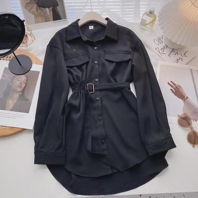 Zomer Top Vrouwelijke Vrouwen Tuniek Shirts Vrouwen Shirt Blouses Tops Lange Mouw Chic Vrouwen Blouse S zwart