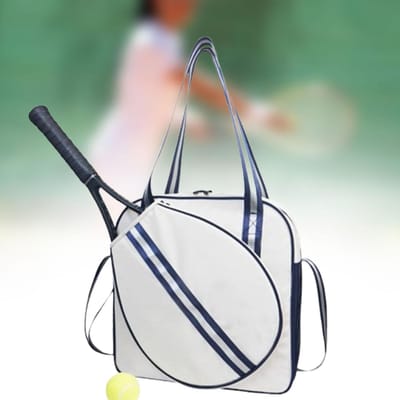 Tennis Tote Bag Draagbaar Dames Heren Sport Met Schouderband Tennis Handtas gray