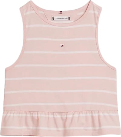 Tommy Hilfiger PEPLUM STRIPE TOP SLVLS Meisjes Top - Pink - Maat 14