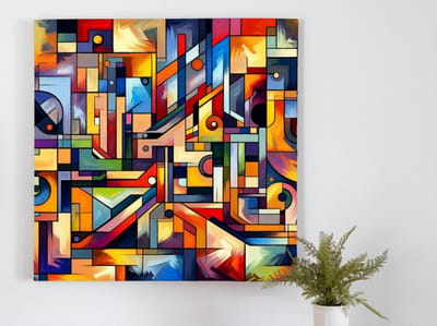Abstract picasso schilderij | Abstracte verbeelding van de diepste emoties vanuit Picassoperspectief | Kunst - 50x50 centimeter op Dibond | Foto op Dibond