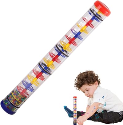 Regengeluid Maker - Muziek Rammelaar - Muzikale Ontdekking - Kindvriendelijk Ontwerp - 40 cm Lengte - Meerdere Kleuren