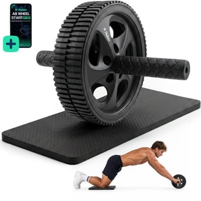 Hulser Ab Wheel - Buikspierwiel met kniemat - Met startgids - Sixpack trainer - Ab Roller - Buikspiertrainer