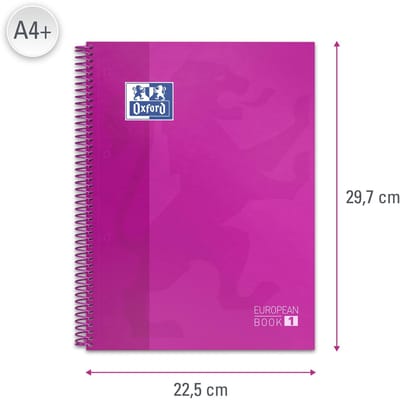 Spiraalschrift - Spiraalboek - Collegeschrift - Schoolschrift - Oxford - Woman - Fuchsia - Ruit 5x5mm - 180pagina/90vel - Optik Paper