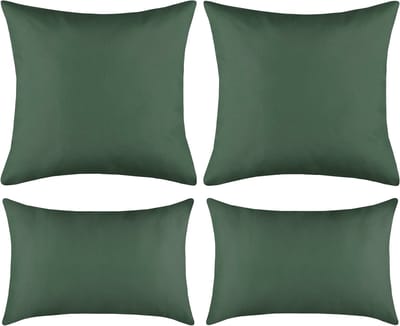 Stof Set van 4 kussens Hawaii - donkergroen - sierkussens - polyester - 2 maten