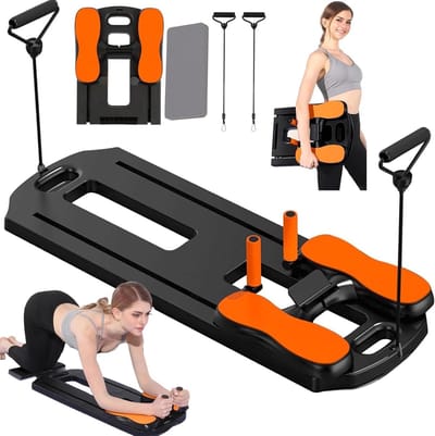 Pilates Reformer Board - Fitness Board Trainingsbord - Thuis Sporten - Automatische Rebound Technologie - Opvouwbaar - Zwart