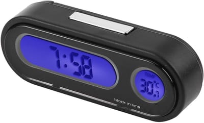 Allecto - Digitale Klok en Thermometer - LED Achtergrondverlichting - voor Auto - Nauwkeurige Weergave - Temperatuurmeting - Handig in gebruik - Co...