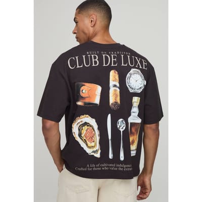 Oversized Club De Luxe T-shirt | Chocolate | Size XS