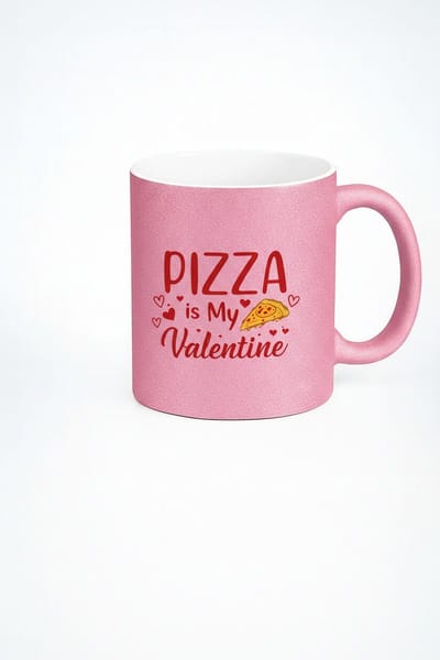 Roze 'Pizza is My Valentine' Mok - Uniek Valentijnscadeau met Pizza Design