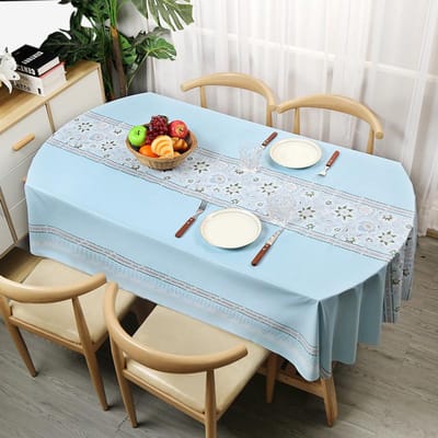 Ovaal Tafelkleed Waterdicht Oliebestendig Pvc Tafelbeschermer hoes Decoratieve Eettafel Koffiezaak Bruiloft Decor Mooi Tafelkleed 120x180cm 1pcs