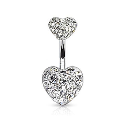 Piercing dubbele hart - wit - LMPiercings