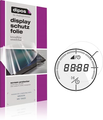 dipos – 2x Beschermfolie geschikt voor MEDION MD 18420 | Krasbestendige & heldere Screenprotector Ultra-Thin