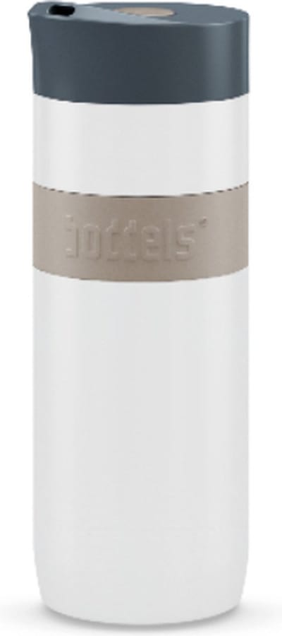 Thermosbeker, 0.37 L, Taupe / Wit, Dubbelwandig, Vacuüm Geïsoleerd - Boddels | Koffje