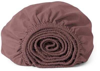 Yumeko hoeslaken percal katoen deep raspberry 90x200x30 - Biologisch & ecologisch
