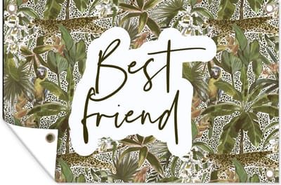 Muurdecoratie Beste vrienden - Quotes - Best friend - Spreuken - 180x120 cm - Tuinposter - Tuindoek