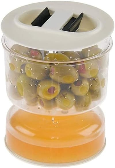 Droog en Nat Dispenser voor Augurken en Olijven - Uurglas Jar Container voor Thuiskeuken en Voedselopslag
