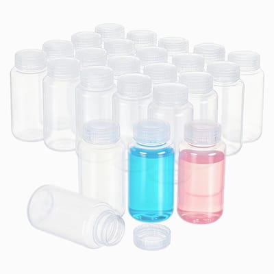Dailygoods- Reagentenfles 250 ml - 24 Stuks - Transparante Vloeistofcontainer - Kunststof - Schroefsluitingen - Ideaal voor Laboratorium/Klaslokaal - Monsterfles