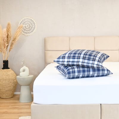 HappyBed Kussenslopen Tartan 60x70 cm - Kussensloop set 2 stuks - 100% Microvezel - Ultieme slaapcomfort