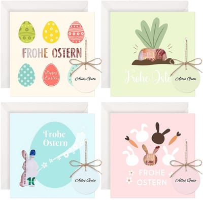 Cosensi - Creatieve Paascadeaus met Groeten en Enveloppen (Set van 4)