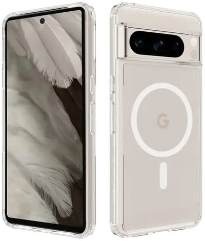 Hoesje Geschikt voor Google Pixel 8 Pro - Compatibel met MagSafe - Hard Back Cover met Magneet - Transparant