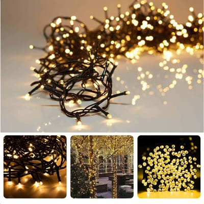Cheqo® Kerstverlichting - Kerstboomverlichting - Kerstlampjes - Sfeerverlichting - LED Verlichting - Voor Binnen en Buiten - Tuinverlichting - Feestverlichting - 240 LED - 18M - Extra Warm Wit - Timer - 8 Lichtfuncties - Geheugen