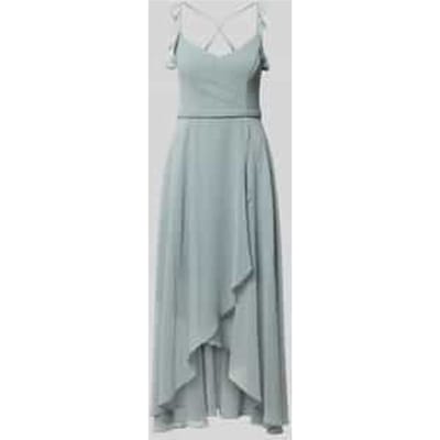 cocktailjurk van chiffon met volants