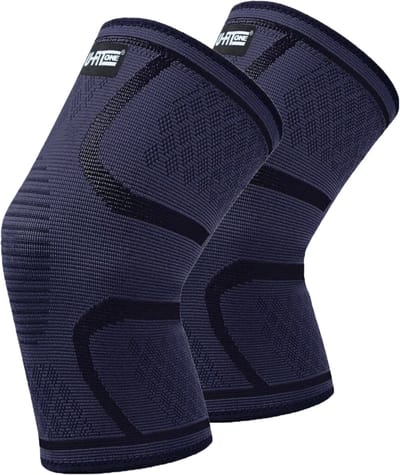 U Fit One 2 Stuks Knie Brace - Knee Sleeves - Kniebeschermers - Knieband - Knee Support & Bandage - Sportbrace - Maat XXL - Donker Blauw
