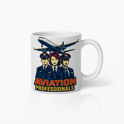 Aviation Professionals Mok 330ml – Piloot & Vliegcrew Ontwerp Koffiebeker, Perfect Cadeau voor Luchtvaartliefhebbers & Piloten