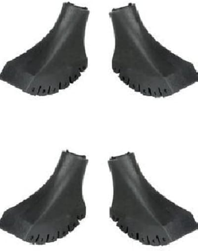 Vervangtips Wandelstokken - Reserve Rubberen Voeten - Stabiliteit Wandelen - Medium Stevig Rubber - 4 Stuks - Zwart