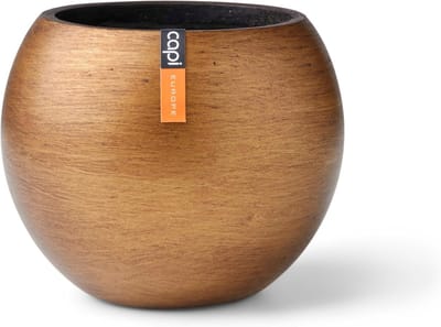 Capi Europe - Vaas bol Retro Gold & Copper - 22x18 - Goud - Opening Ø16 - Bloempot voor binnen - 5 jaar garantie - BRTG103