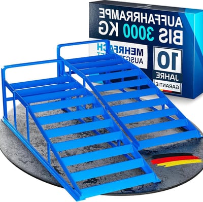 Auto-oprijplaten van metaal, set van 2, oprijplaten voor auto's tot < 3 t, hoge weerstand voor elk oppervlak, robuuste treeplanken