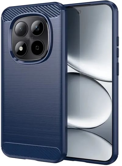 Geborsteld TPU Hoesje Geschikt voor Xiaomi Redmi Note 15 Pro Plus - Beschermhoes - Back Cover - Case Flexibel TPU - Stijlvol Carbon - Dun - Blauw