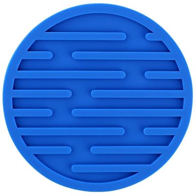 Dessous de verre rond en silicone résistant à la chaleur, tapis de tasse à café en caoutchouc, tasse à thé, support de boisson en verre, tapis de table décoratif bleu