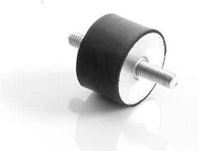 Machinevoet - Rubberen steun - Trillingen dempen - Dubbele schroefdraad - 100x50 mm - Zwart