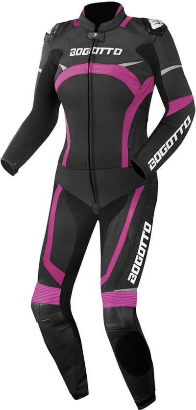 Bogotto Misano Dames Zwart Fuchsia 2-Delig Motorpak - Racepak