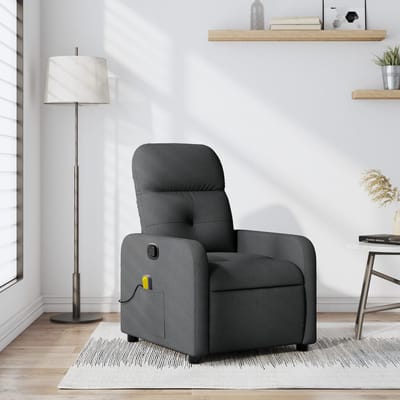 vidaXL Massagestoel in donkergrijze stof